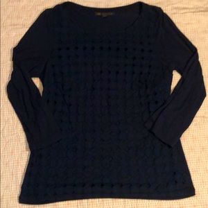 Navy Diamond Patterned Shirt